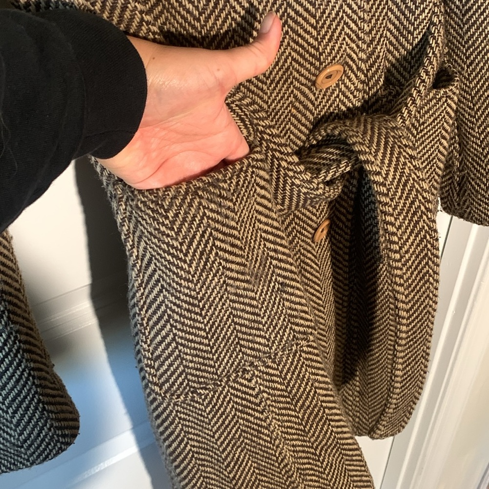 UNITED COLORS OF BENETTON Vintage Brown Houndstooth Jacket - Size 46 (Medium) - Picture 6 of 16